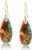 Sriomu Natural Healing Stone Fishhoop Dangle Drop Earrings Statement Gold silver earrings