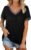 Geifa Womens T Shirts Short Sleeve V Neck Loose Casual Summer Tops 2026 with Pocket