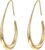 Lightweight Teardrop Hoop Earrings for Women – 14k Gold/White Gold Plated Large Oval Pull Through Hoop Earrings High Polished Statement Jewelry Gift for Women