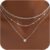 WomenGifts Layered Gold Necklaces for Women, 14K Gold Sterling Silver Plated Dainty Pendant Necklace Set Non Tarnish, Chunky Stackable Cuban Chain Choker, Trendy Personalized Birthstone Jewelry Gift for Mom