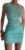 GOKATOSAU Women’s Summer Sleeveless Round Neck Mesh Full Ruched Bodycon Mini Dress
