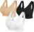 Womens Sports Bras, Yoga Comfort Seamless Stretchy Sports Bra for Women 3 Pack