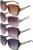 DragonflyDreams 4 Pcs Women Large Sunglasses, UV 400 Glasses Oversized Classic Trend Ladies Sunglasses Sparkling Large Frame