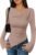 ZESICA Women’s Long Bell Sleeve Shirts 2026 Fall Going Out Asymmetrical Crop Tops Slim Fit Ribbed Ruched Y2K Clothes