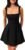 YMDUCH Women’s Sexy Sleeveless Square Neck Adjustable Straps Bow Tie A-line Mini Party Club Dress
