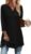 Ivicoer 3/4 Length Sleeve Womens Tops Dressy Casual Plus Size V Neck Tunics to Wear with Leggings Side Slit Shirt