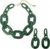 Bocar Acrylic Chunky Statement Necklace for Women Cube Link Chain Collar Necklace and Hoop Earrings Costome Jewelry Set
