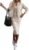 CHICME Womens 2 Piece Casual Outfit Square Neckline Sleeveless Bodycon Midi Dress with Back Slit and Bomber Jacket Set