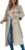 Makkrom Women’s Double Breasted Long Trench Coat Windproof Classic Lapel Slim Overcoat with Belt