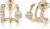 Obidos 14K Gold Plated Illusion Stud Earrings for Women | Triple Huggie Hoop Earrings for One Hole| Trendy Simple Hypoallergenic Fashion Accessories Gold Jewelry Gifts for Womens