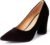 Heel The World Women’s High Chunky Block Closed Toe Heels,Slip On Pointed Toe Work Dress Office Wedding Party Pumps Shoes