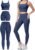 3 Piece Workout Sets for Women High Waisted Leggings with Pockets Tummy Control Biker Shorts Yoga Sports Bra