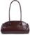 Vintage Shoulder Bag – Glossy Leather Top Handle Handbag, Retro Minimalist Dome Shoulder Purse, Elegant Underarm Bag
