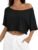 Kistore Off The Shoulder Tops for Women Going Out Short Sleeve Crop Top Boat Neck Loose T Shirt