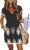 SAUKOLE Women Summer T Shirt Dress Casual Short Sleeve V Neck Dress with Pockets Drawstring Waist Short Dresses