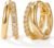 MUMREUES Gold Hoop Earrings for Women,14K Gold Plated Huggie Hoop Earrings for Gift