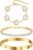 Womens Stackable Floral Gold Bracelets – 3Pcs 18K Gold Plated Bracelet,Stainless Steel Bangle Bracelets Non Tarnish, Gold Bracelet Set Trendy Jewelry,Christmas Valentines Birthday Gifts for Girlfriend