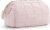 BAGSMART Makeup Bag Travel Toiletry Bag, Puffy Padded Make Up Bags for Women Makeup Organizer Case, Wide-open Pouch Purse Travel Essentials Toiletries Accessories Brushes, Pink