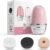 Facial Cleansing Brush, Mini Electric Face Scrubber, Waterproof Face Exfoliator Brush for Deep Cleansing, Portable Face Wash Brush for Travel, Easy to Carry, with 3 Brushheads for Women Mom Men