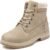 Athlefit Women’s Work Waterproof Hiking Combat Boots Lace up Low Heel Booties Ankle Boots