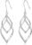Sterling Silver Dangle Earrings for Women, 14k Gold Plated Double Linear Drop Statement Earrings Anniversary Birthday Gifts for Women