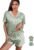WJing Yi Jia Womens Silk Satin Pajama Sets XS-2XL Sleepwear Silky Pajamas Stripe Loungewear Bridal Pjs Set