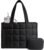 LOVEVOOK Tote Bag for Women, Puffer Work Handbag 15.6 Inch Laptop Purse for Nurse Teacher, Large Quilted Travel Tote Shoulder Bag with Zipper for College Office Clinical Gym, Black