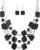 Layered Beaded Statement Necklaces for Women Square Shell Bead Collar Necklace and Earring Set Birthday Gifts Boho Jewelry Sets for Women