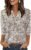 OFEEFAN Womens Tops 3/4 Sleeve Henley Shirts for Women Summer Outfits Fashion Clothing