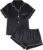 LILLUSORY Silk Satin Pajama Set for Women 2 Piece Lounge Pjs Winter Matching Summer Sleepwear Button Down Shirt Shorts