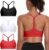 Raxnode Women’s 3-Pack Y-Back Sports Bra, Thin Spaghetti Strap Nylon Yoga Bra with Removable Cups, Light Support Bralettes