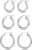 3 Pairs 925 Sterling Silver Hoop Earrings | Small White Gold Plated Hoop Earrings for Women (13mm,15mm,20mm，25mm,30mm,40mm,50mm,60mm)