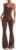Verdusa Women’s Cheetah Print Workout Sets Yoga Jumpsuit Criss Cross Sleeveless Work Out Clothes Flared Pants Jumpsuits