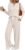 LILLUSORY Women’s 2 Piece Lounge Sets 2026 Henley Top & Drawstring Wide Leg Pants with Pockets