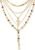 FAXHION 5PCS 14k Gold Plated Cross Necklaces for Women, Pendant Stacked Layered Diamond Y Long Boho Jewelry Sets Adjustable Accessories Trendy Gifts for Women