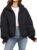 Flygo Winter Cropped Puffer Jacket Coats for Women 2025 Short Warm Quilted Jackets Outerwear with Pockets