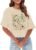 Womens Crop Top T Shirt Wildflower Graphic Tees Short Sleeve Summer Casual Loose Beach Adventure Tops