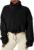 QINSEN Women’s Full Zip Fleece Short Jacket Warm Winter Long Sleeve Stand Collar Sherpa Crop Coat