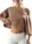 Fisoew Womens Off The Shoulder Cropped Tops Batwing Short Sleeve Workout Shirts Asymmetrical Neck Summer Casual T Shirts