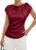 EVALESS Satin Blouses for Women Dressy Casual Trendy Business Work Silk Tops Outfits Cowl Neck Bow Tie Pleated Summer Shirts