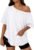 Trendy Queen Womens Off the Shoulder Tops Oversized Summer Spring T-Shirts 2026