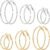 5/12 Pairs Gold Silver Plated Hoop Earrings for Women, Hypoallergenic Stainless Steel Hoops Earrings Set, Lightweight Large Small Hoops Women Earrings Loop Earrings Set
