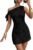Acelitt Womens Summer Floral Off Shoulder Dress,S-XXL