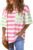 Womens Oversized Color Block Striped Tshirts Summer Casual Short Sleeve Tops Loose Fit Crew Neck Shirts