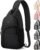 Pritent Crossbody Bags for Women Man Waterproof Sling Bag Backpack Trendy Casual Cross Body Bag with Convertible Shoulder Strap Chest Bag for Camping Hiking Travel Essentials (Black, Medium )
