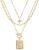 MJartoria Layered Initial Necklaces for Women Trendy, 14K Gold Plated Brass Simple Star Choker Square Letter Pendant Necklace, Paperclip Chain Necklaces Jewelry Gifts