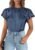 PRETTYGARDEN Business Casual Tops for Women Blouses Dressy 2026 Summer Short Sleeve Ruffle Satin Work Office Attire
