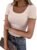 ANRABESS Women Short Sleeve Tops Scoop Neck Ribbed Knit Slim Fitted Basic Tee Shirt Casual Summer Clothes 2026 Spring Outfits