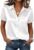 Zeagoo Satin Blouses for Women Silk Button Down Shirts Short Sleeve Business Casual Tops