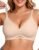 Vertvie Bras for Women Wireless Jelly Push Up Seamless Bra Full Coverage No Underwire Supportive Scalloped T Shirt Bralette